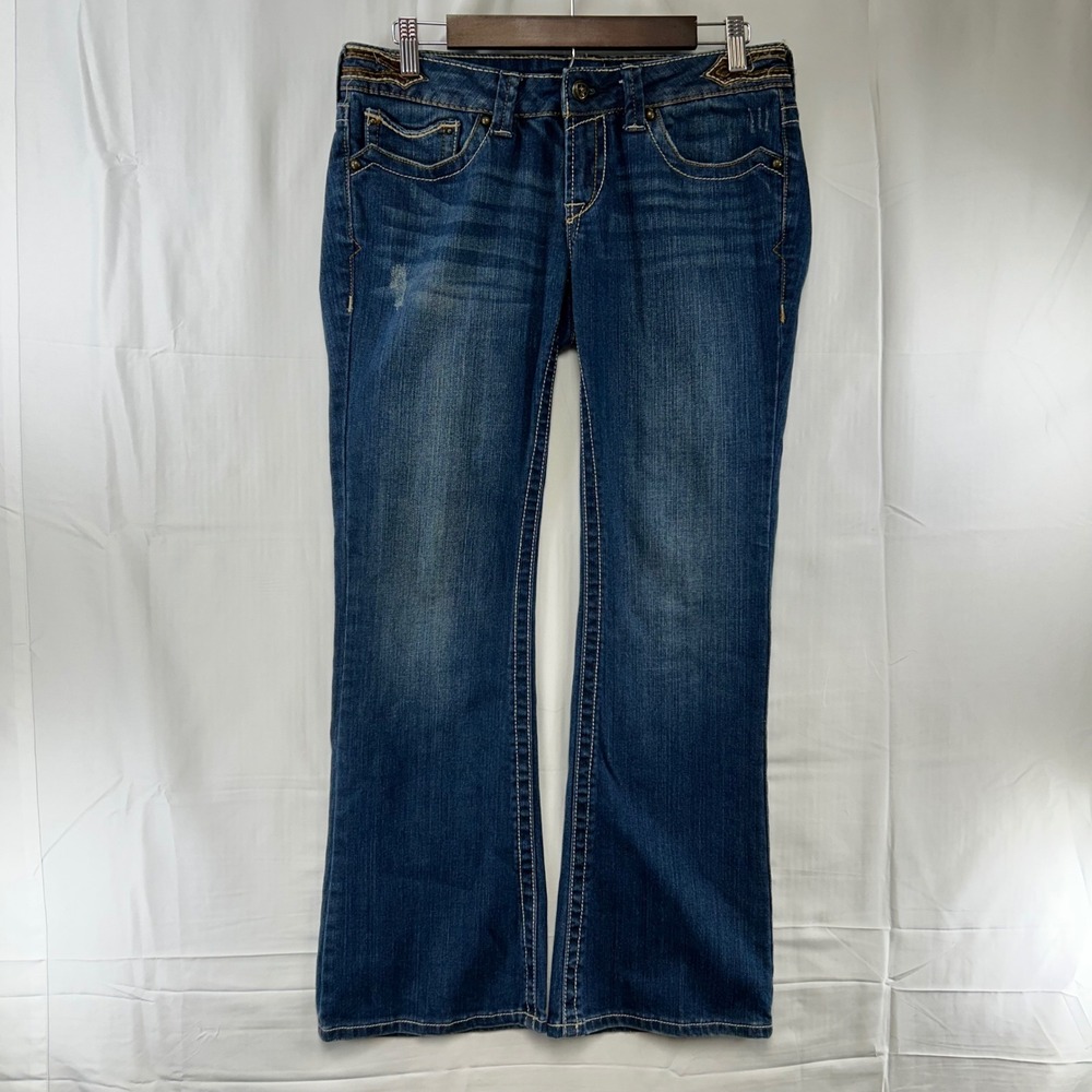 Ariat Real Ruby Jeans Womens 29S Medium Wash Blue Bootcut Embellished Pocket